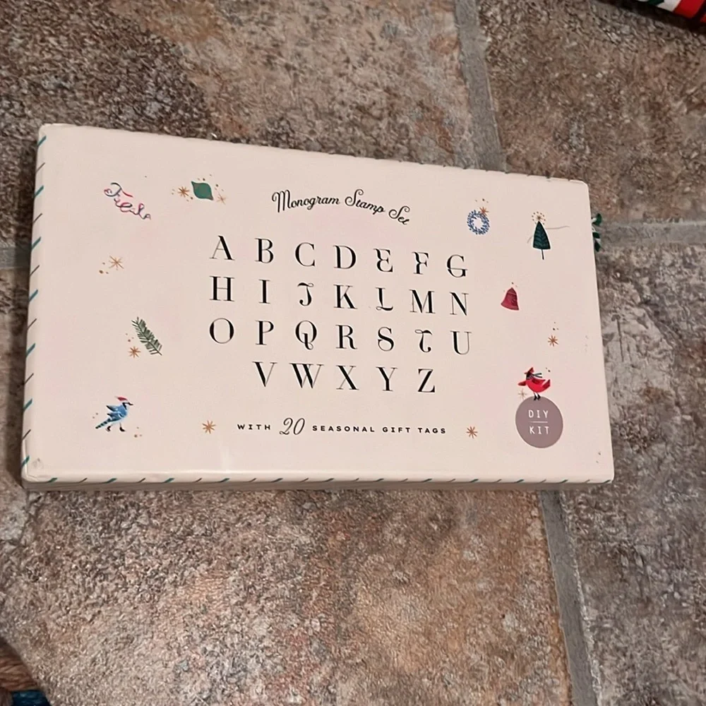 Anthropologie 2Stamp sets:Holly Jolly Alphabet and Jingle Stamps Set NIB